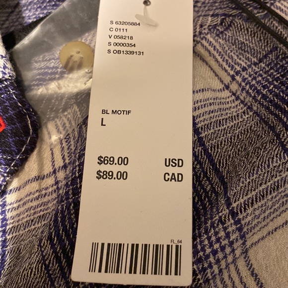 URBAN OUTFITTERS ladies PLAID SHIRT size L, blue and white NEW WITH TAGS. - Picture 7 of 7